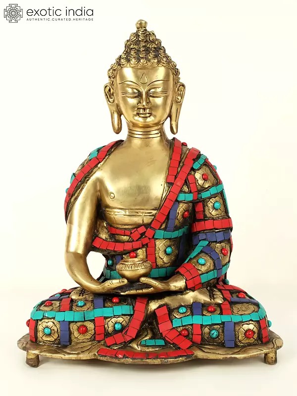 14" Lord Buddha In Brass | Handmade | Made In India