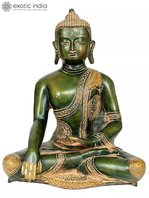 13" Lord Buddha In Brass | Handmade | Made In India