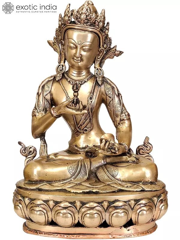 15" Tibetan Buddhist Deity Primordial Buddha Vajrasattva In Brass | Handmade | Made In India