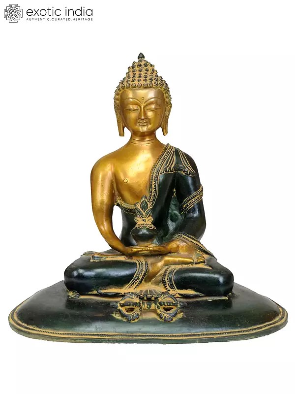 11" Lord Buddha with Dorje In Brass | Handmade | Made In India