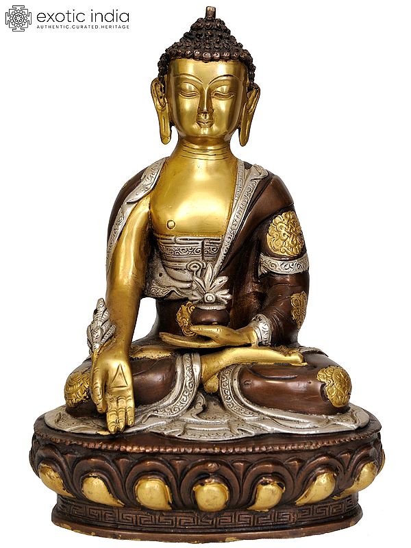 12" (Tibetan Buddhist Deity) Medicine Buddha In Brass | Handmade | Made In India