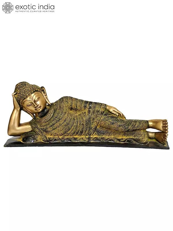 19" Parinirvana Buddha In Brass | Handmade | Made In India