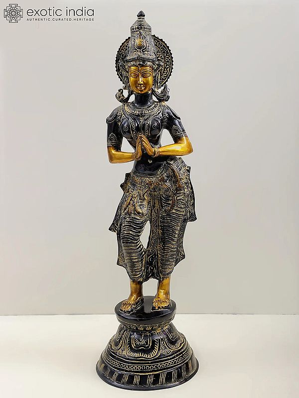 28" Namaste (Welcome) Lady In Brass