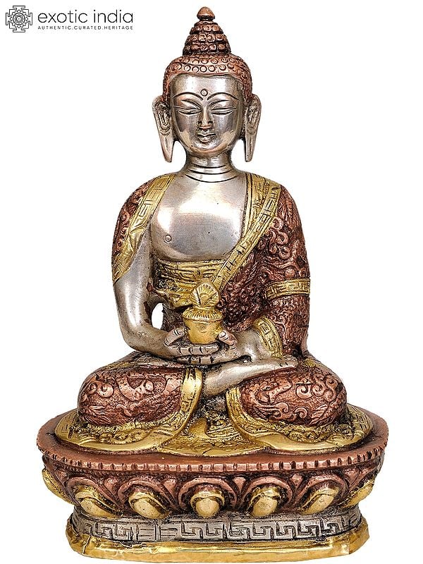 7" Buddha In The Dhyana Mudra In Brass | Handmade | Made In India