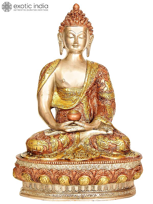 13" Lord Buddha in Dhyana Mudra In Brass | Handmade | Made In India