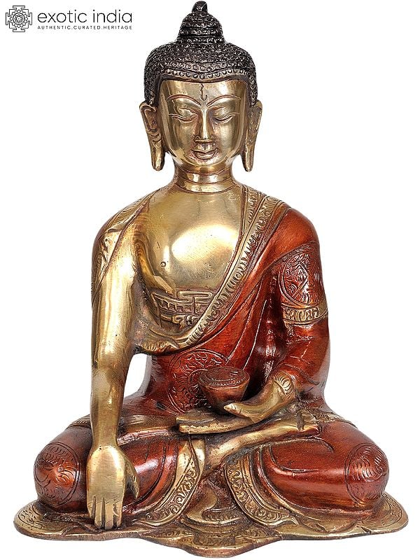 8" Lord Buddha in the Bhumisparsha Mudra In Brass | Handmade | Made In India