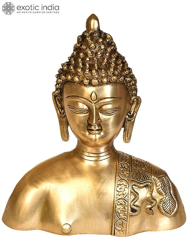 7" Buddha Bust In Brass | Handmade | Made In India