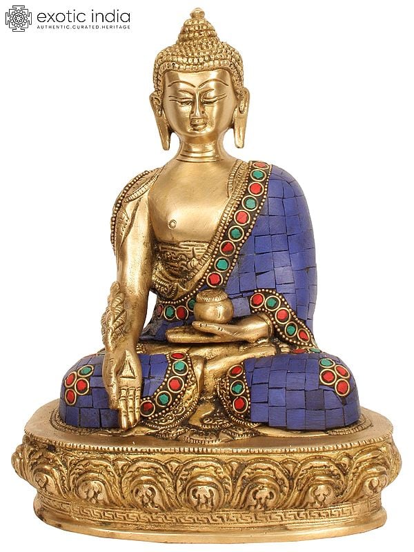 Brass Idol of Deity Lapis Buddha Healing | Medicine Buddha Statue