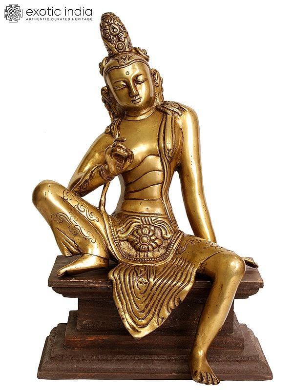 9" Kuan Yin In Brass | Handmade | Made In India