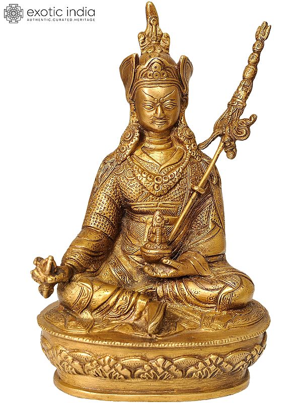 8" Buddhist Deity Padmasambhava Brass Statue - The Second Buddha | Handmade | Made in India