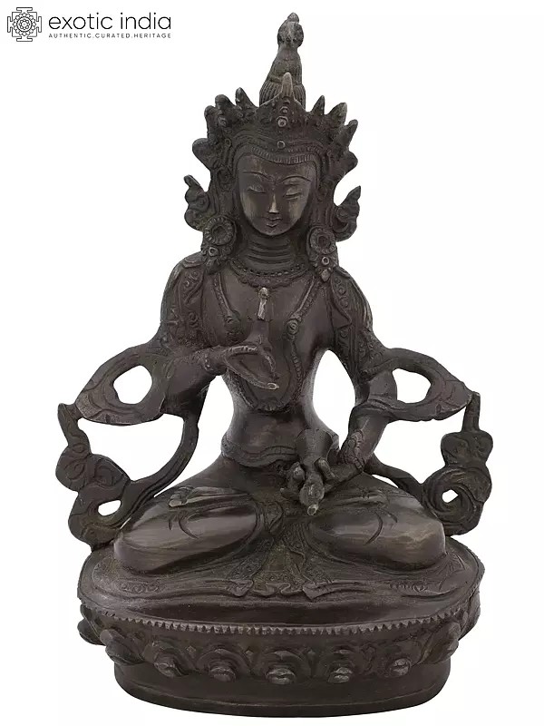8" Tibetan Buddhist Deity Vajrasattva Brass Statue | Handmade | Made in India