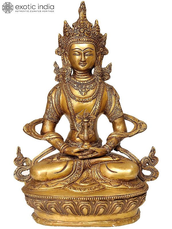 12" Amitabha (Tibetan Buddhist Deity) In Brass | Handmade | Made In India