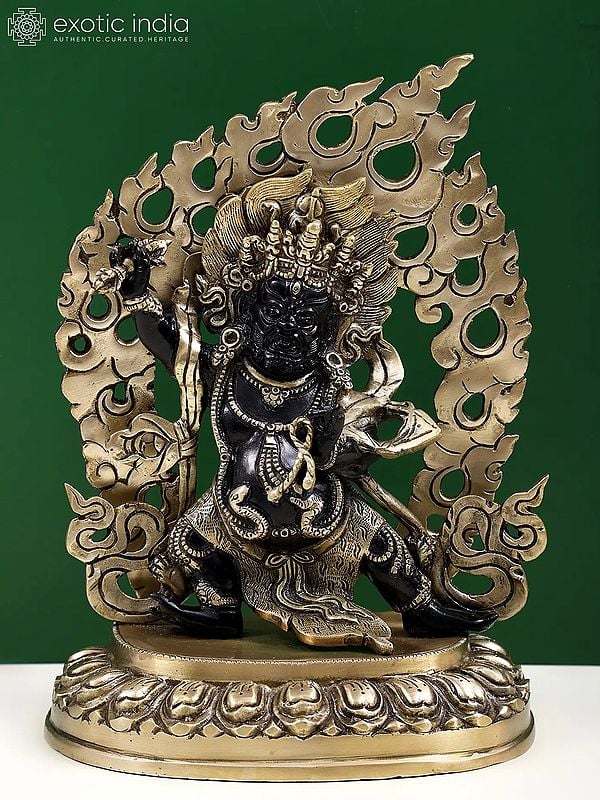 12" Tibetan Buddhist Deity Vajrapani Brass Sculpture