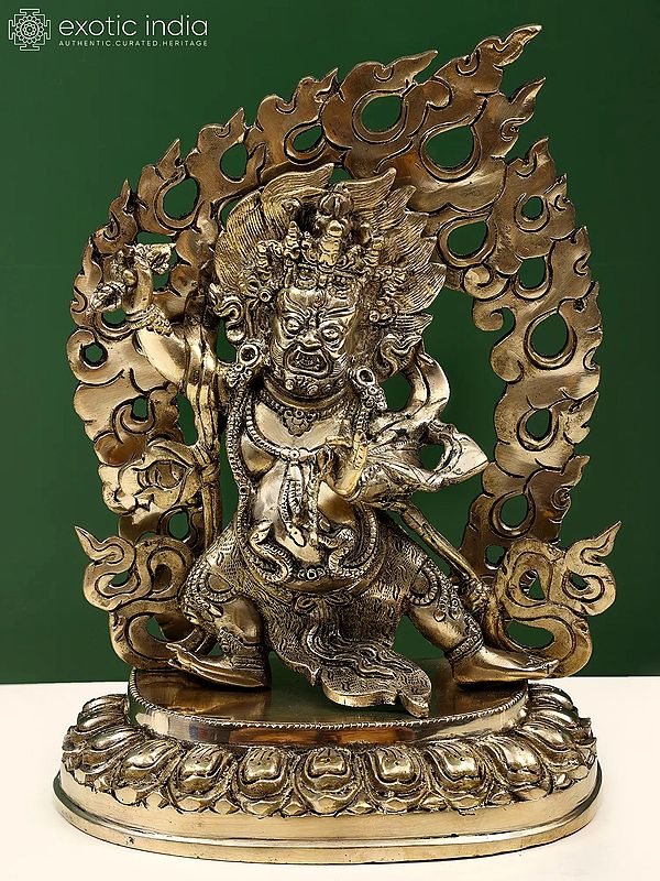 12" Tibetan Buddhist Deity Vajrapani Brass Sculpture