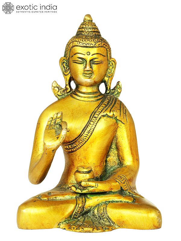 5" Preaching Buddha (Tibetan Buddhist Deity) In Brass | Handmade | Made In India