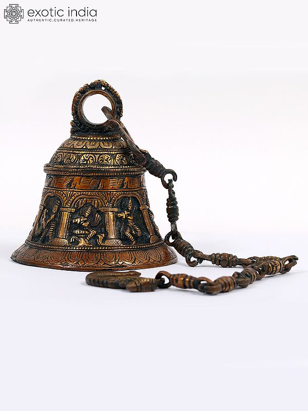 Krishna Temple Hanging Bell in Brass