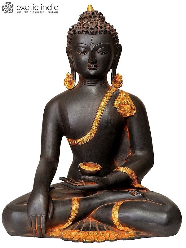 19" Lord Buddha in the Bhumisparsha Mudra In Brass | Handmade | Made In India