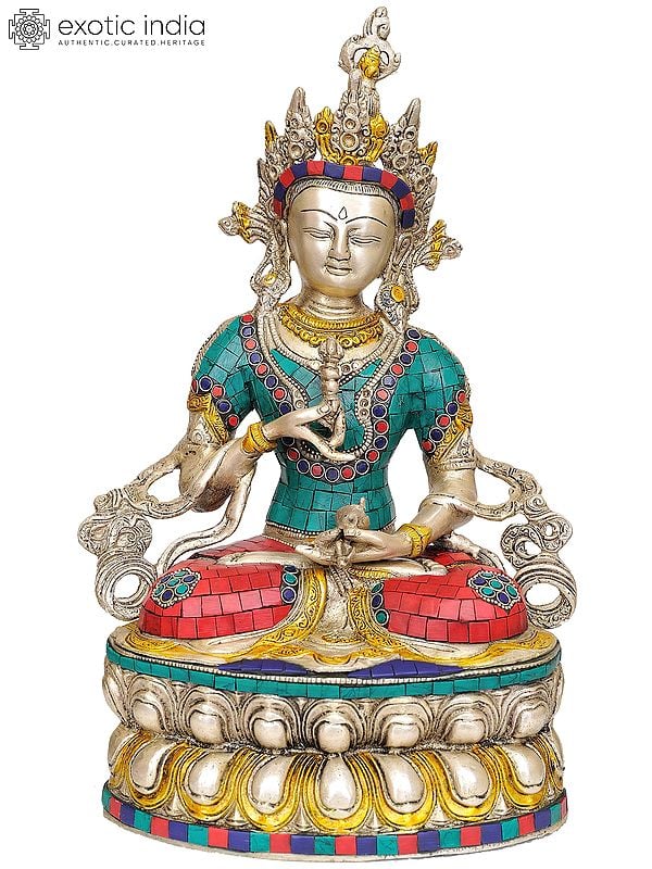 14" Tibetan Buddhist Deity Vajrasattva The Divine Priest In Brass | Handmade | Made In India