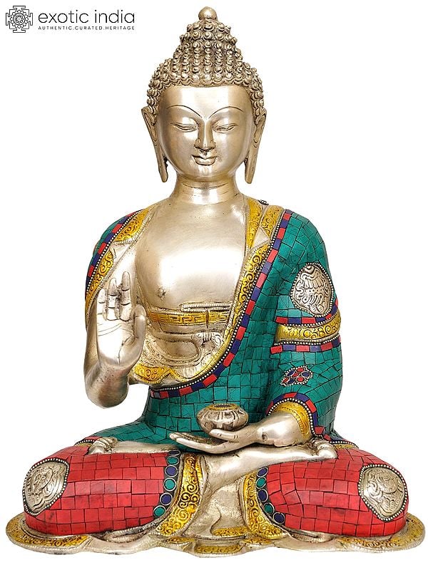 14" Blessing Buddha In Brass | Handmade | Made In India