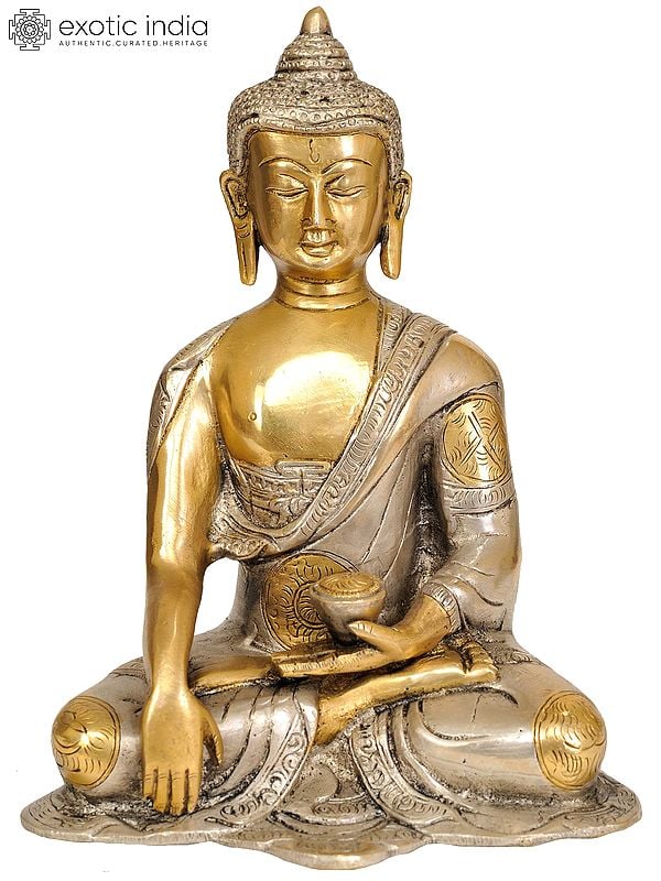 8" Lord Buddha in Bhumisparsha Mudra In Brass | Handmade | Made In India