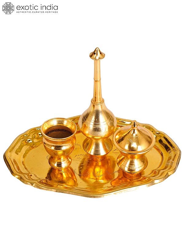 5" Puja Thali in Brass | Handmade | Made in India