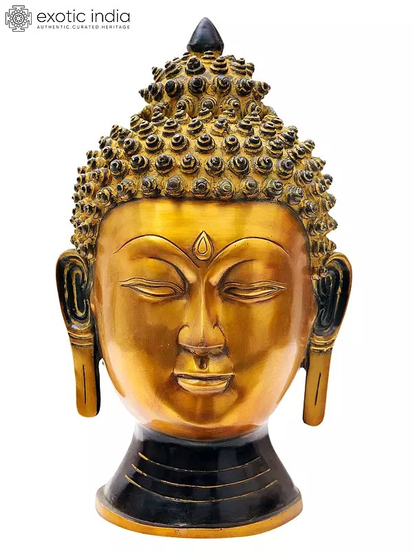 15" Large Size Lord Buddha Head in Brass | Handmade | Made in India