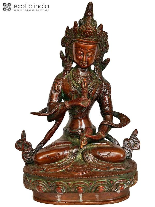 8" Vajrasattva Statue in Brass | Handmade Buddhist Deity Sculptures | Made in India