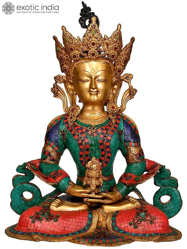 27" Large Size Amitabha Buddha (Tibetan Buddhist Deity) In Brass | Handmade | Made In India