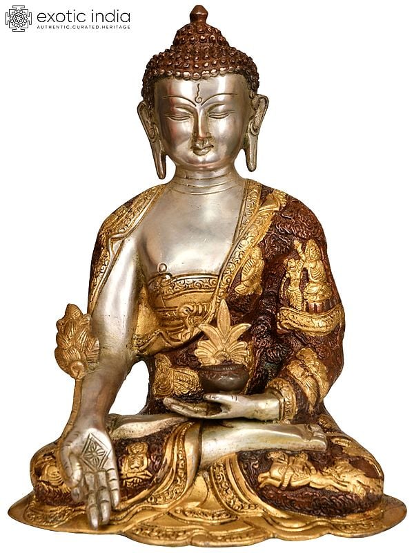 11" Tibetan Buddhist Medicine Buddha In Brass | Handmade | Made In India