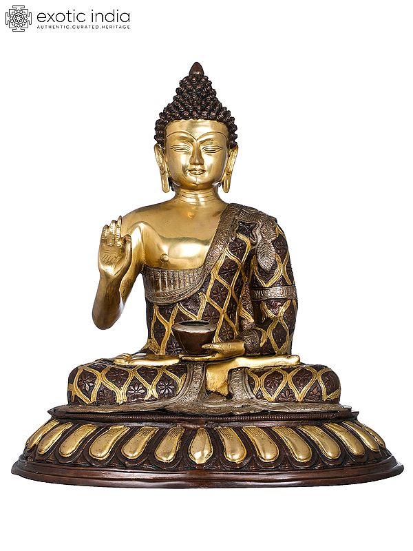 20" Lord Buddha in Preaching Mudra -Tibetan Buddhist In Brass | Handmade | Made In India