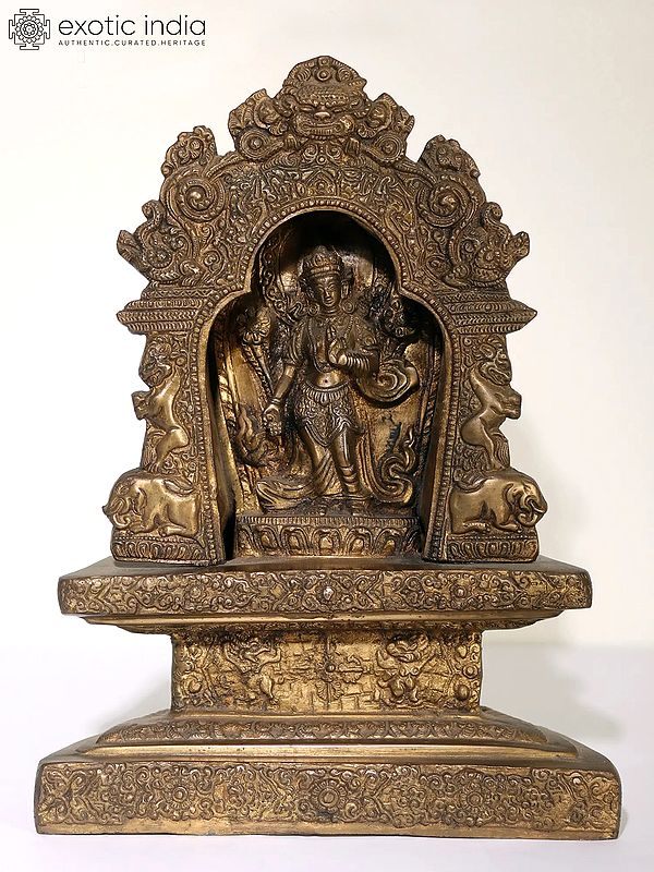 11" Brass Temple of Goddess Tara Statue | Handmade | Made in India