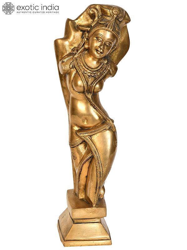 14" Khajuraho Figure In Brass | Handmade | Made In India