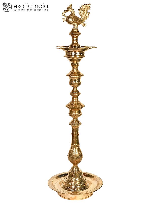 43" Large Size Mayur Lamp in Brass | Handmade | Made in India