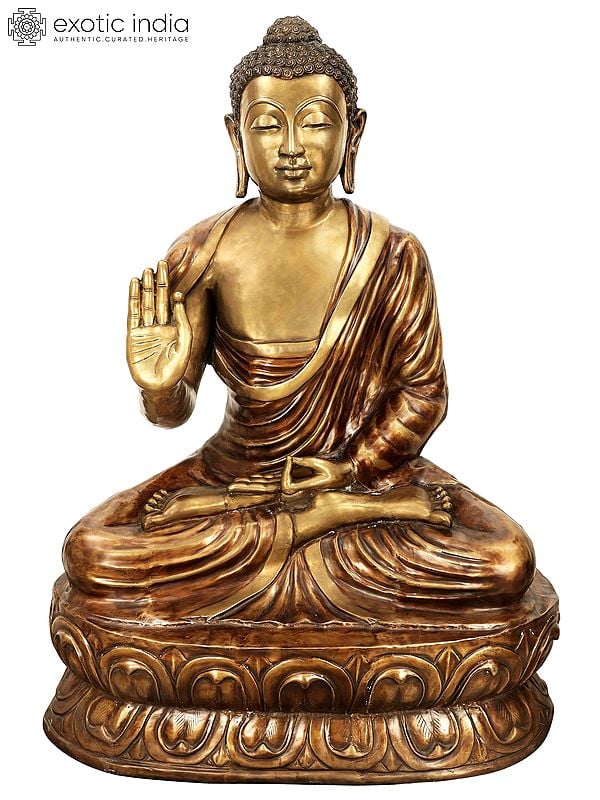 67" Handmade Buddha in Vitarka Mudra Brass Statue | Made In India