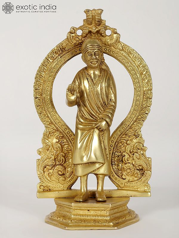 9" Sai Baba Brass Statue | Made In India