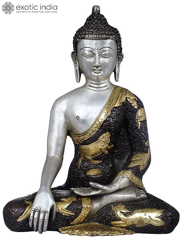 8" Buddha in Bhumi-Sparsha Mudra (Tibetan Buddhist Deity) In Brass | Handmade | Made In India