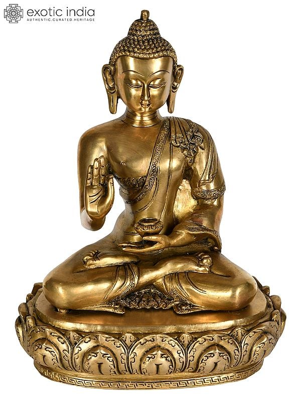 13" Preaching Buddha (Tibetan Buddhist Deity) In Brass | Handmade | Made In India