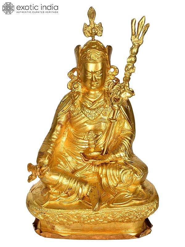 9" Guru Padmasambhava (Tibetan Buddhist Deity) In Brass | Handmade | Made In India