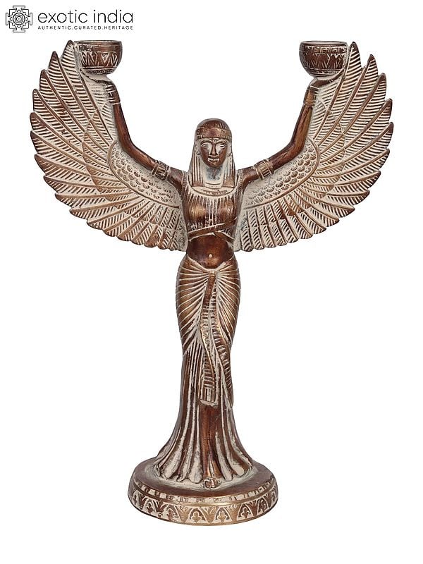 12" Goddess Isis In Brass | Handmade | Made In India