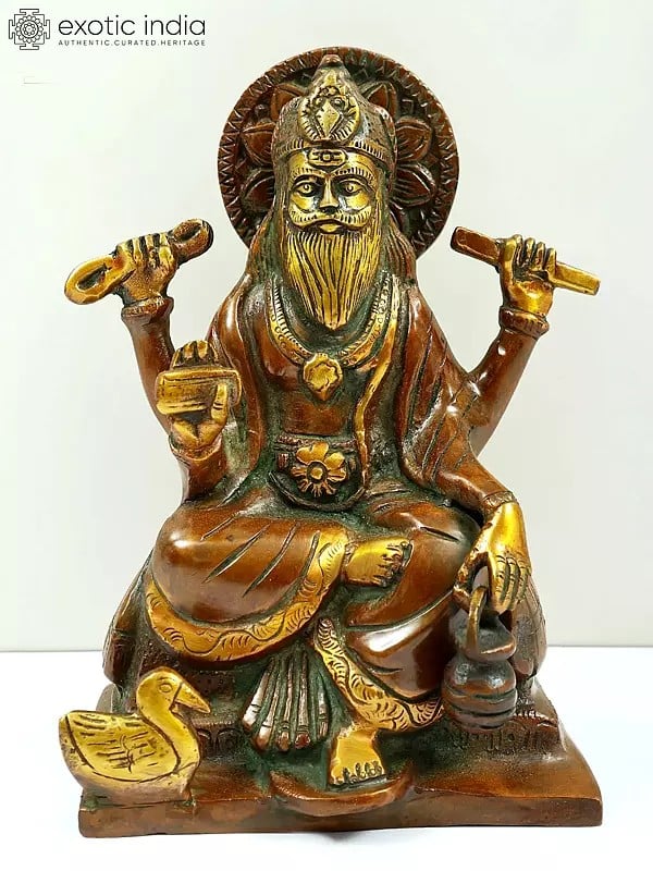 7" Brass Vishwakarma Ji Statue | Handmade | Made in India