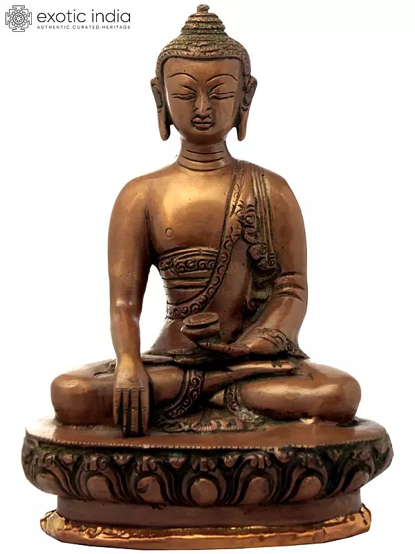 7" Samadhi Buddha Brass Statue | Handcrafted Serenity | Authentic Indian Craftsmanship