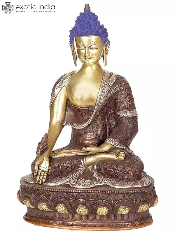 13" Tibetan Buddhist God Medicine Buddha In Brass | Handmade | Made In India