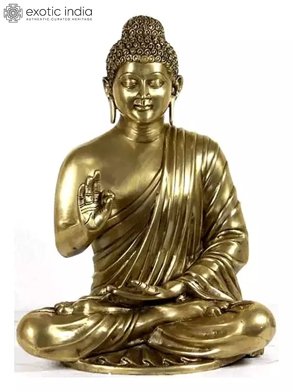 Lord Buddha Interpreting His Dharma | Handmade Brass Statue