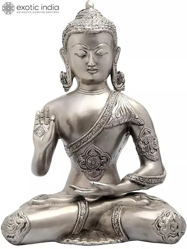 11" Lord Buddha Preaching His Dharma In Brass | Handmade | Made In India