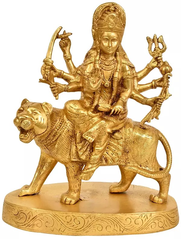 9" Goddess Durga Sculpture | Handmade | Made in India