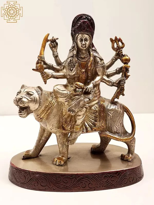 9" Goddess Durga Sculpture | Handmade | Made in India