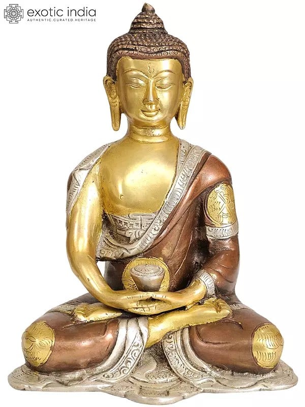 8" Dhyani Buddha In Brass | Handmade | Made In India