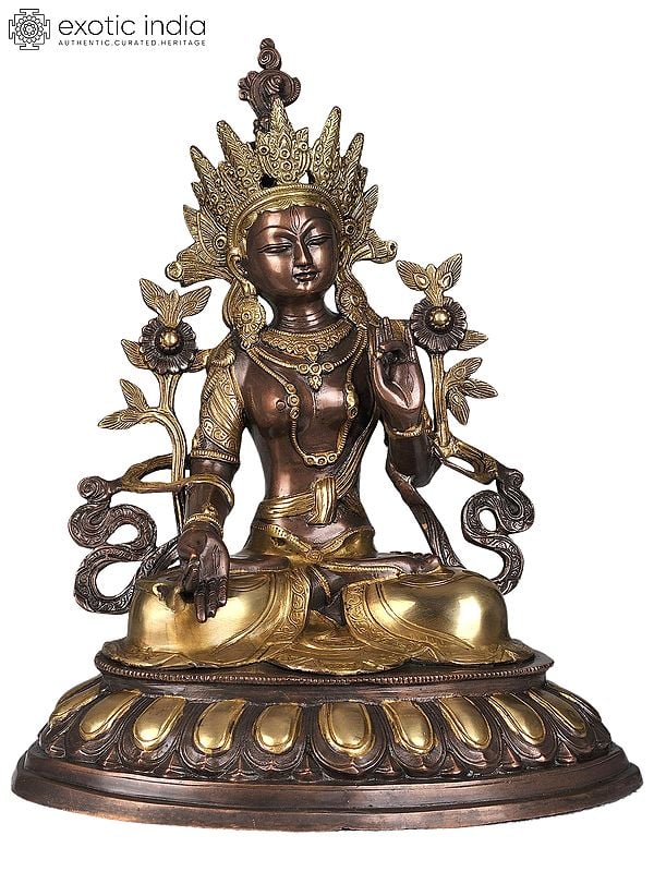 18" White Tara, Of The Benevolent Composure Of Countenance | Brass | Handmade | Made In India