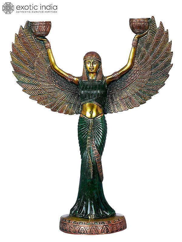 12" Handmade Goddess Isis Brass Statue – Spiritual Art | Crafted in India