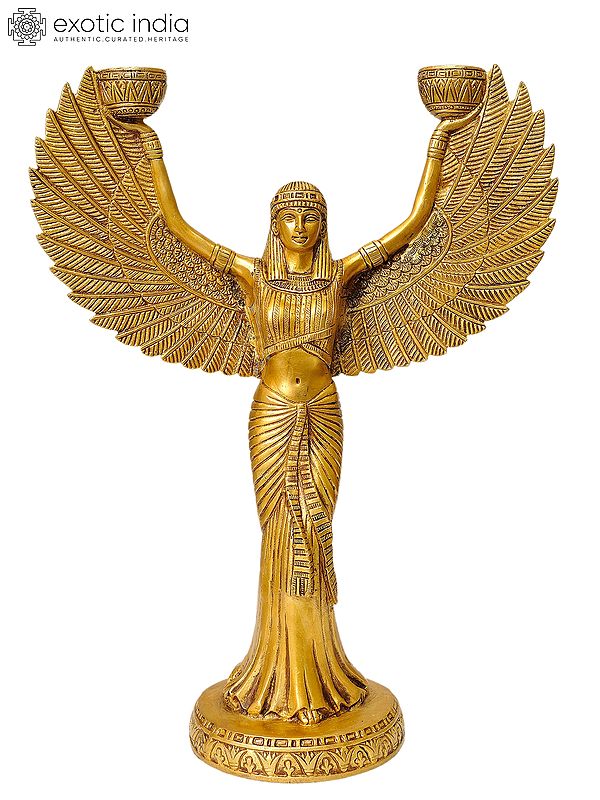12" Handmade Goddess Isis Brass Statue – Spiritual Art | Crafted in India